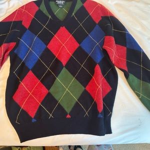 Argyle Brooks Brother Sweater 100% Cashmere